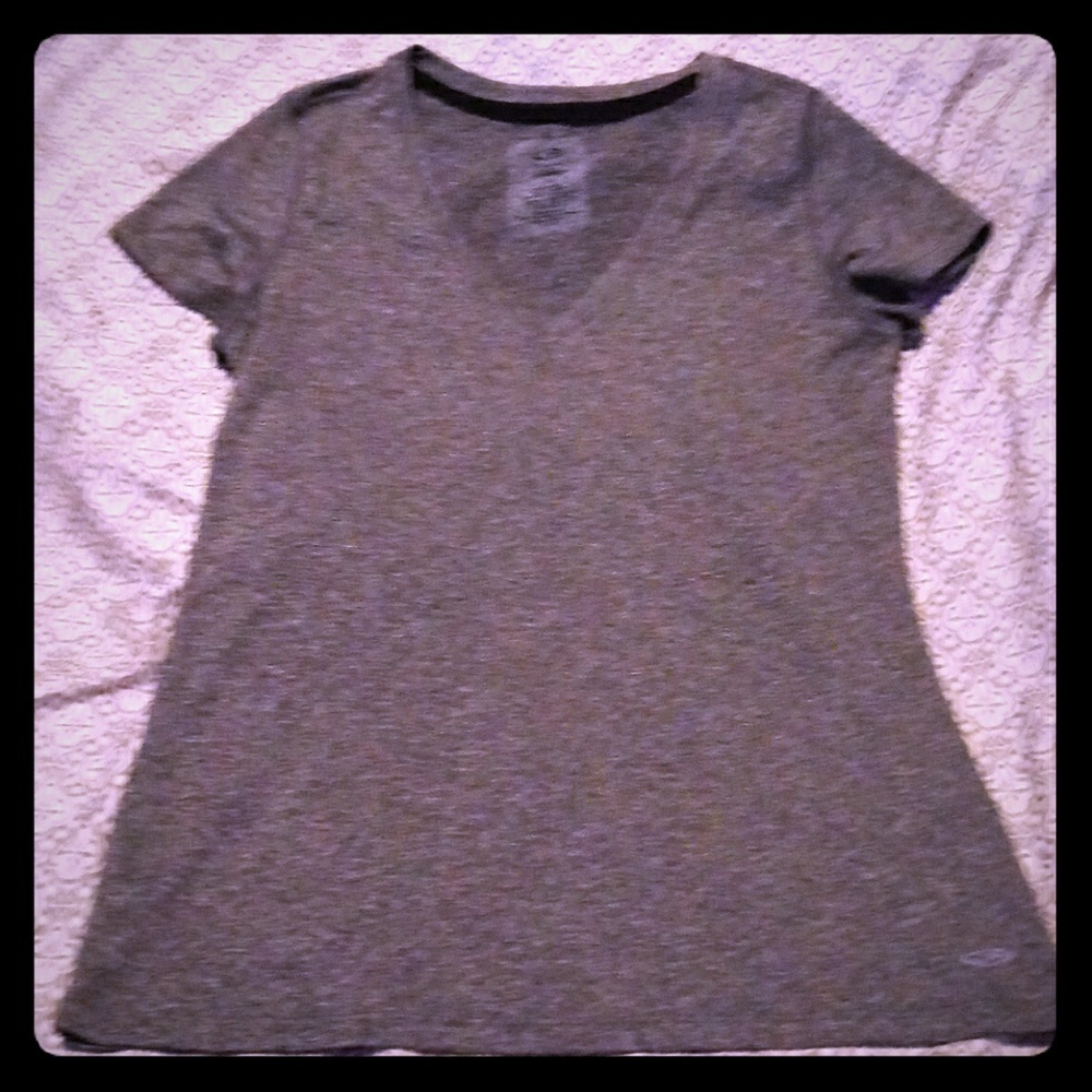 Heather gray V-neck champion tee